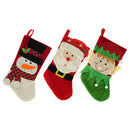 CHRIST CHARS STOCKING 18INx7.5IN 3ASSTD