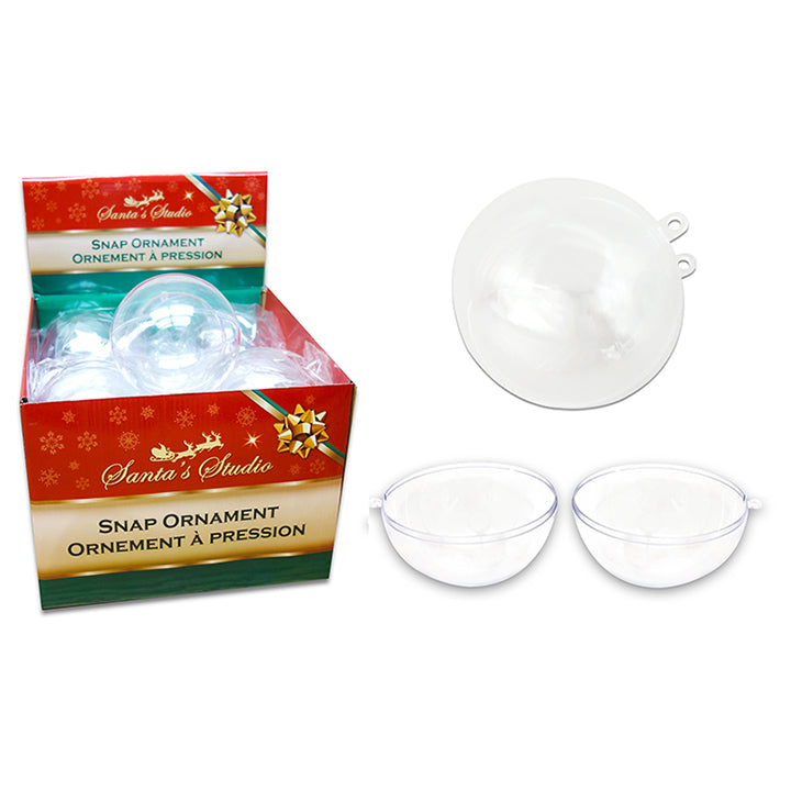 SNAP BALL ORN CLEAR 10CM