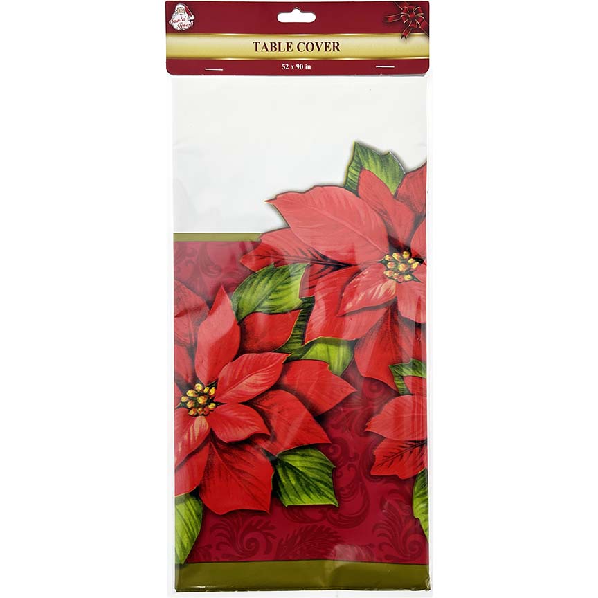 TABLE COVER POINSETTIA 52x90IN