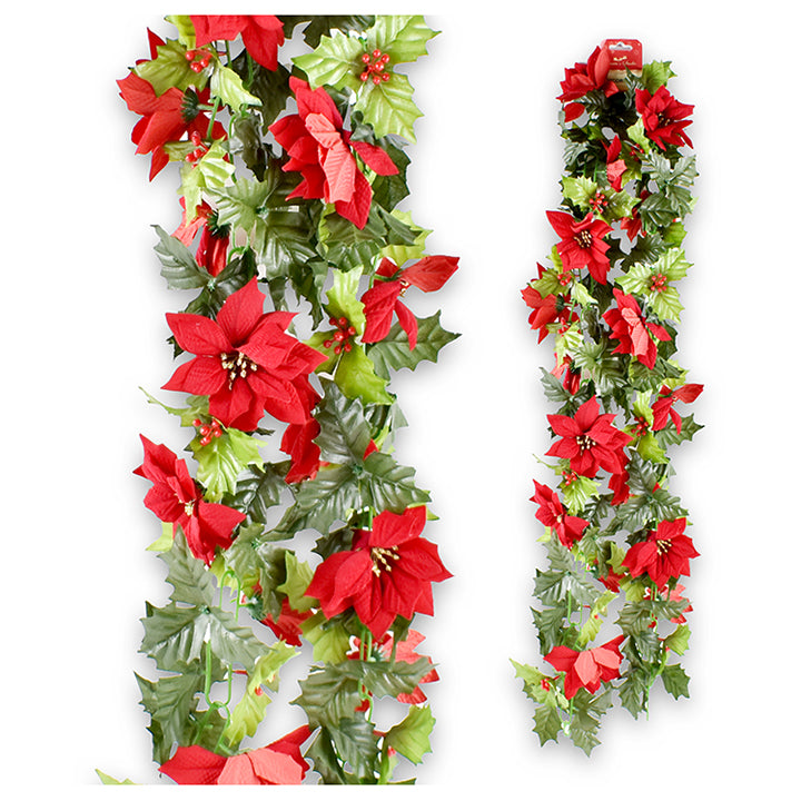 GARLAND POINSETTIA 68IN 11PC-FL