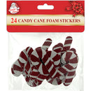 CANDY CANE STICKERS 2IN 24PK EVA GLITTER