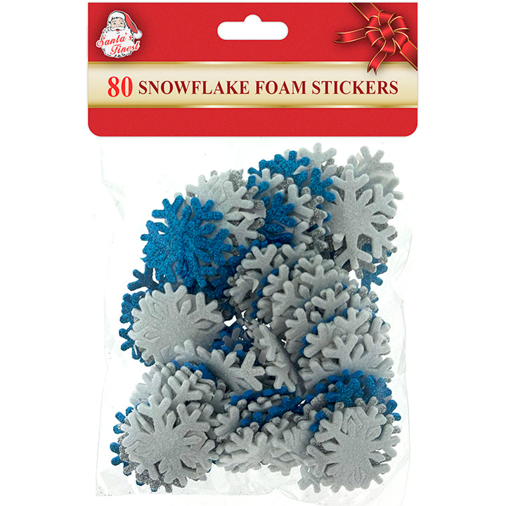 8in Snowflake SNOWFLAKE STICKERS 80PK 1-3/8IN EVA GLITTER