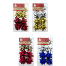 GIFT BOWS LASER 1.5IN 8PK 17LOOPS 4ASSTD