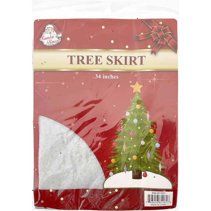 TREE SKIRT WHITE 34IN