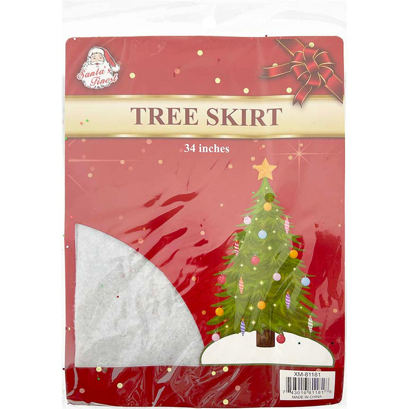 TREE SKIRT WHITE 34IN