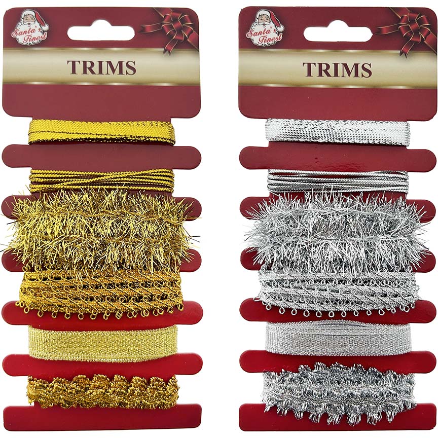 CHRISTMAS TRIMS 1M EA 2ASSTD