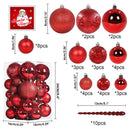 45PK BALL ORN SET RED PET BOX