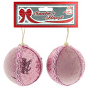 BALL W/ SEQUINS PINK 2PC 8CM