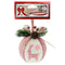 BALL PINK&WHITE W/ DECOR 1PC 8CM