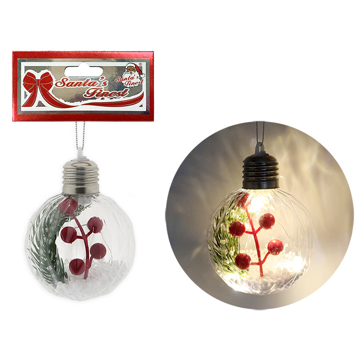 BALL LTBULB BERRIES LIGHT UP 1PC 8CM