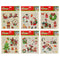 SNOWMAN/SANTA STICKER 6ASTD DESIGN