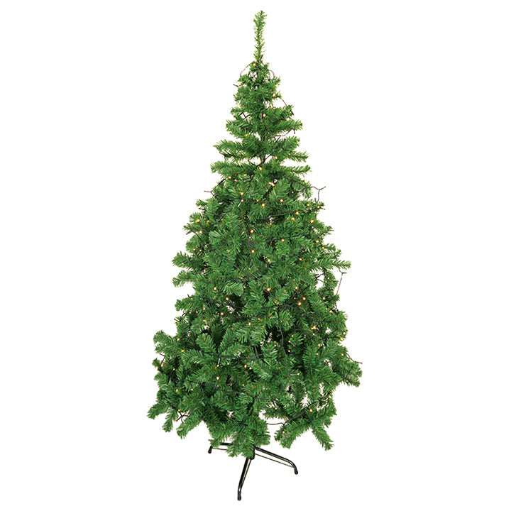 CHRISTMAS TREE GREEN W/LED WHITE 6FT