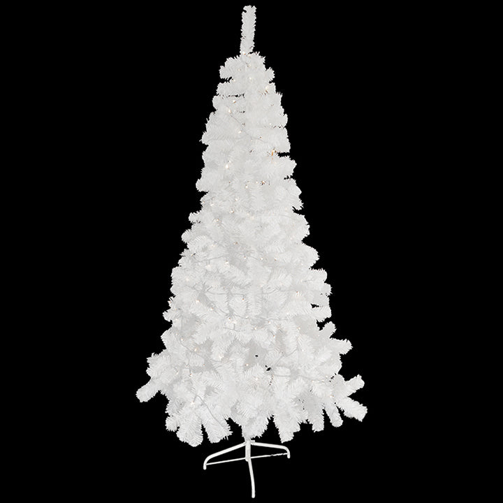 CHRISTMAS TREE W/ LED LIGHTS WHITE 7FT