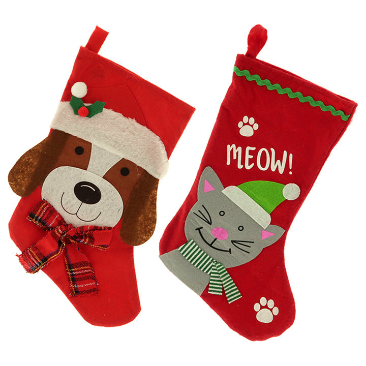 FELT PET STOCKING 17IN 2ASTD