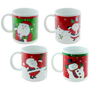 CHRISTMAS MUGS SANTA RED 4ASTD