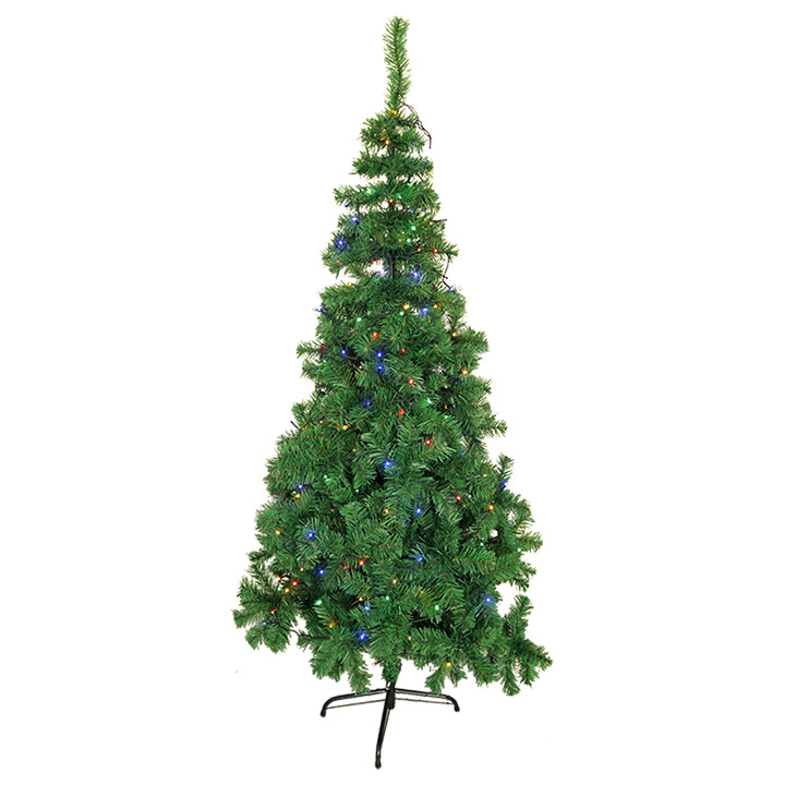 CHRISTMAS TREE GREEN W/LED COLOR 6FT