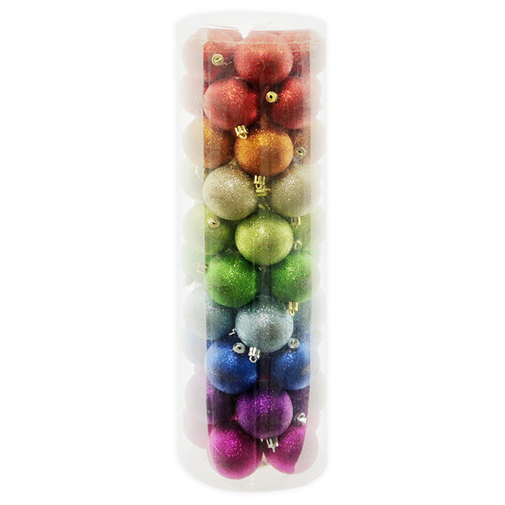 50PK BALL TUBE 6CM GLITTER OMBRE