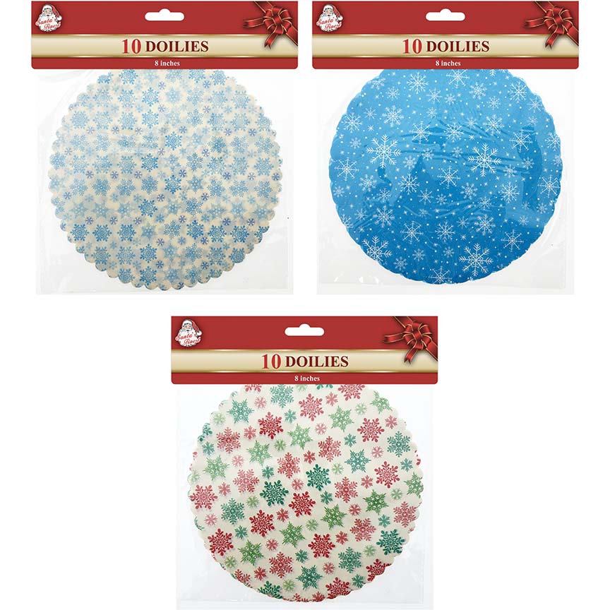 CHRIST DOILIES 8IN 10PC 2ASSTD COL