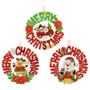 WREATH MERRY CHRISTMAS 3ASTD 40CM