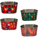 CHRISTMAS BUCKET OVAL 4 ASSORTED HOL