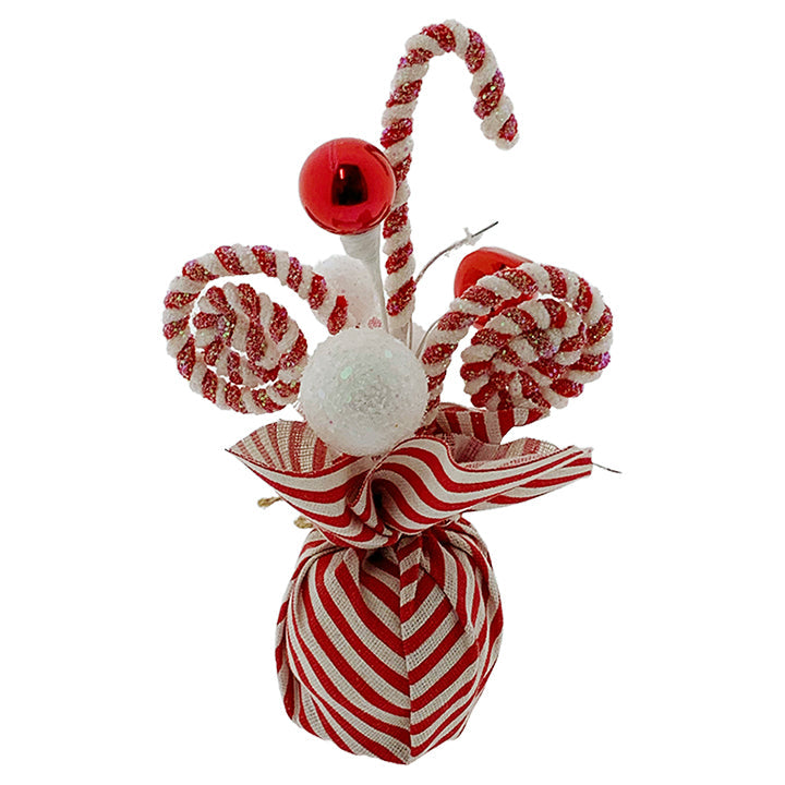 CANDYCANE TABLE DECOR WITH BALLS