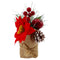 POINSETTIA POT BURLAP WRAPPED DECOR