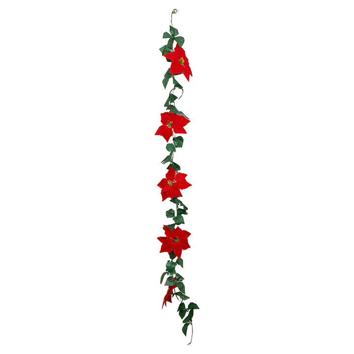 POINSETTIA GARLAND 5FL 80INCH