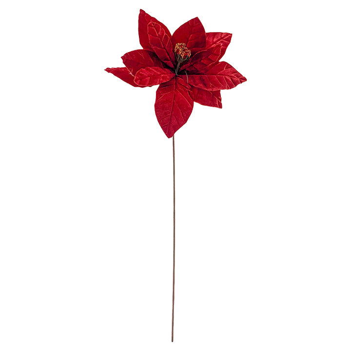 POINSETTIA STEM 30CM FLOWER RED