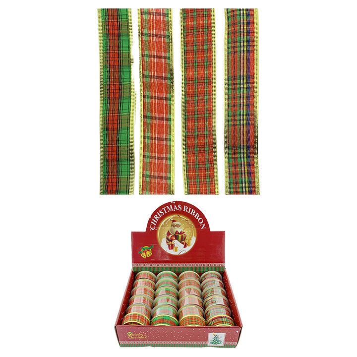 RIBBON PLAID 1.5INx3YRD 4ASTD