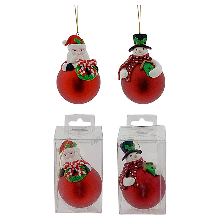 RESIN ORNAMENTS W/ BALL 2ASTD