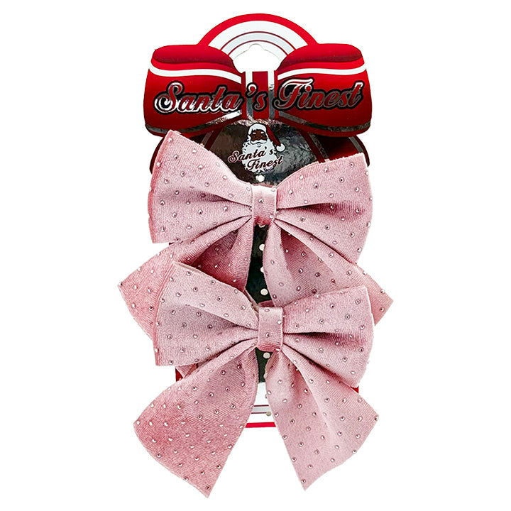 BOW POLKADOTS 12x14CM 2PC BLUSH