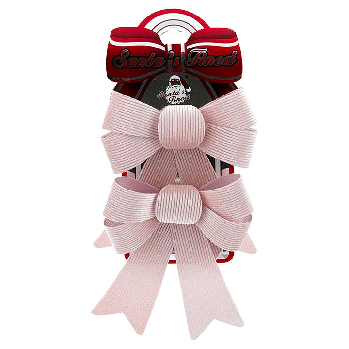 BOW FABRIC PVC BACK 15x17CM 2PC BLUSH