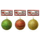 BALL W/ LTGOLD STRIPS 10CM 1PC TRD