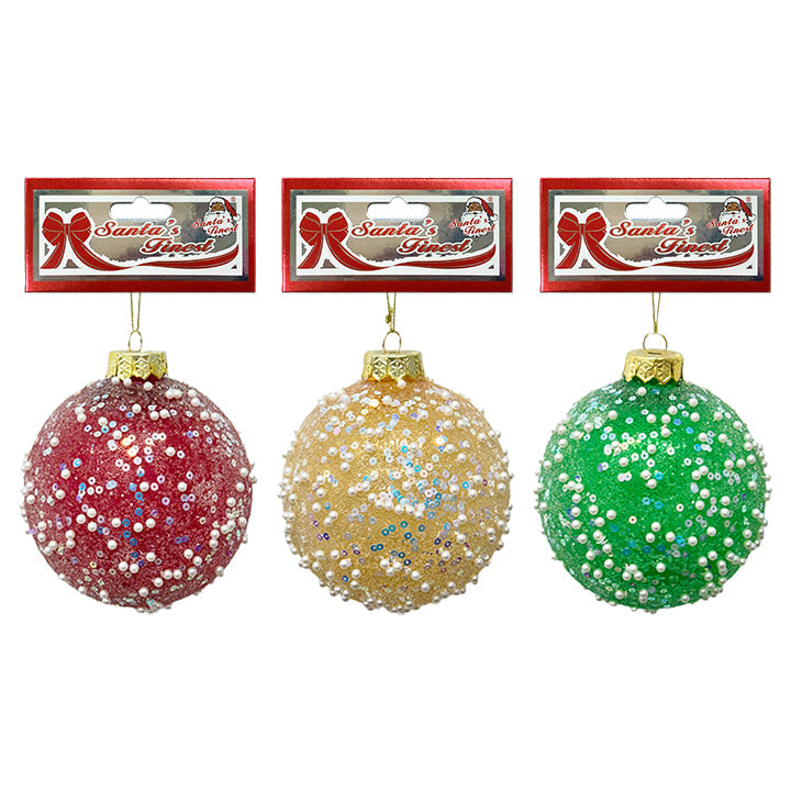 BALL W/ PEARL DECOR 10CM 1PC TRD