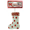 STOCKING ORNAMENT RED POLKADOT 11CM