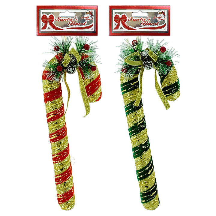 CANDY CANE W/ DECOR 35CM TRD