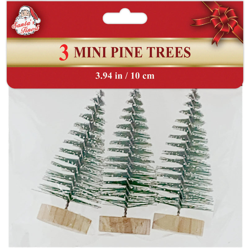 CHRISTMAS TREE W/ SNOW 10CM 3PC