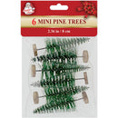 CHRISTMAS TREE W/ SNOW 8CM 6PC