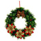 WREATH 25CM W/ POINSETTIA RED/GOLD