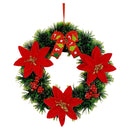 WREATH 25CM W/ POINSETTIA RED