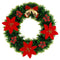 WREATH 30CM W/ POINSETTIA RED