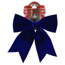 BOW RIBBON VELVET BLUE 1PC 25X28CM