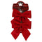 BOW RIBBON VELVET RED  2PC 15X16CM