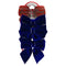 BOW RIBBON VELVET BLUE 3PC 12X13CM