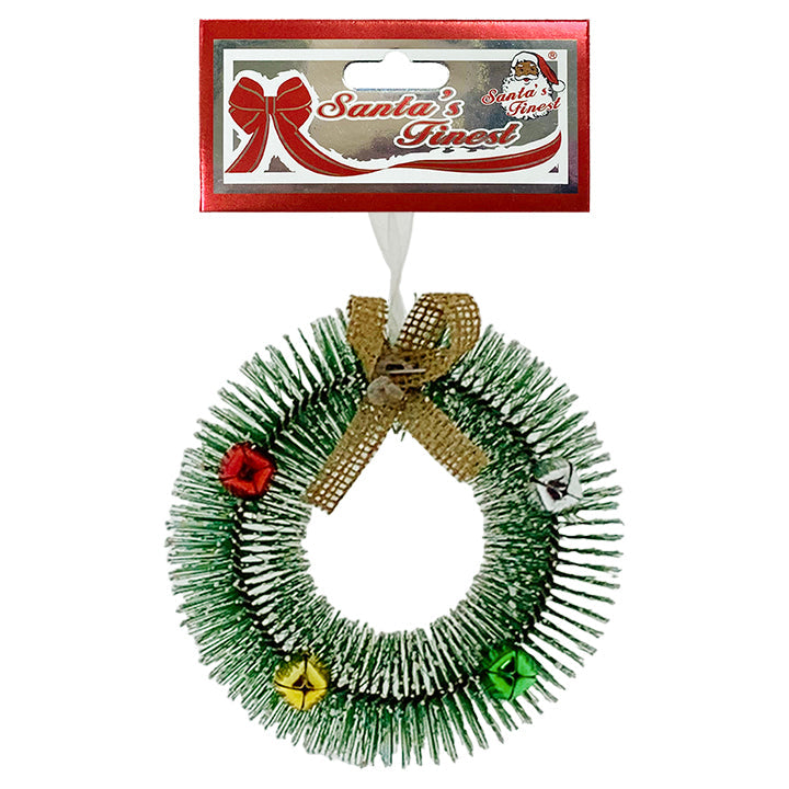 WREATH ORNAMENT W/ BELLS 12CM