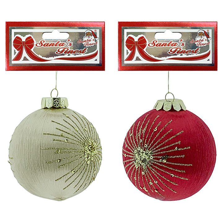 BALL PATTERN 1PC 10CM RED/LTGOLD