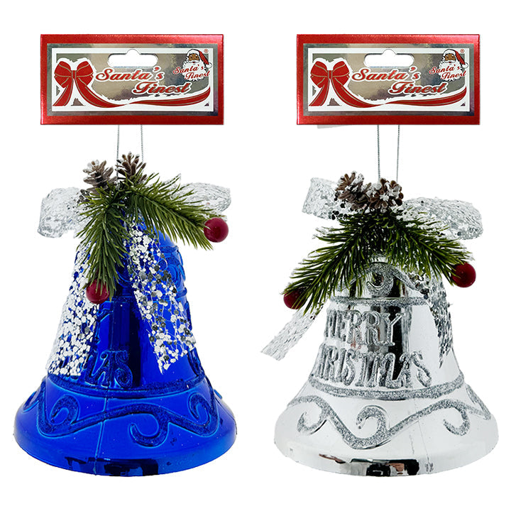 BELL CHRISTMAS W/ DECOR 12CM 1PC WL