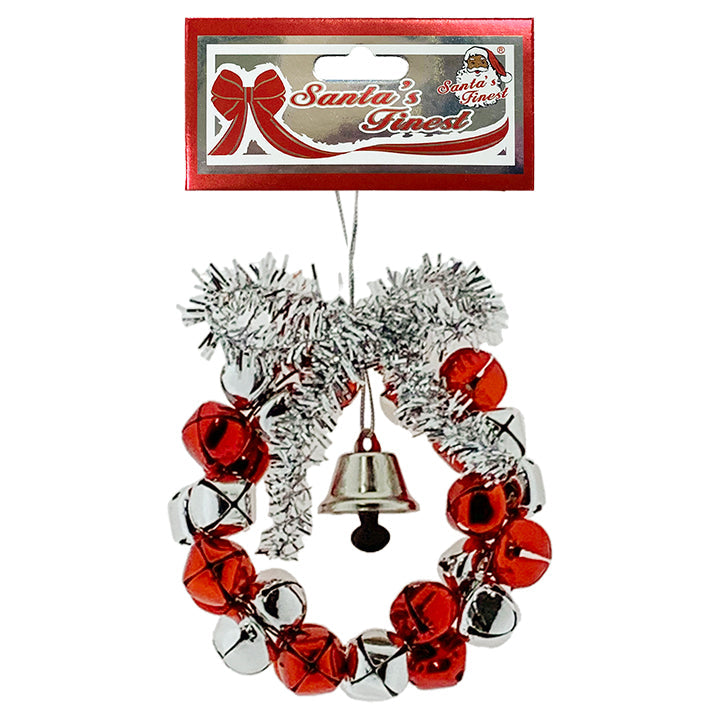 JINGLE BELL WREATH 10CM 1PC WHR