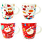 CHRISTMAS FRIENDS CERAMIC MUGS 4 ASSTD