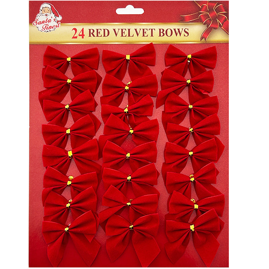 VELVET BOW SET OF 24